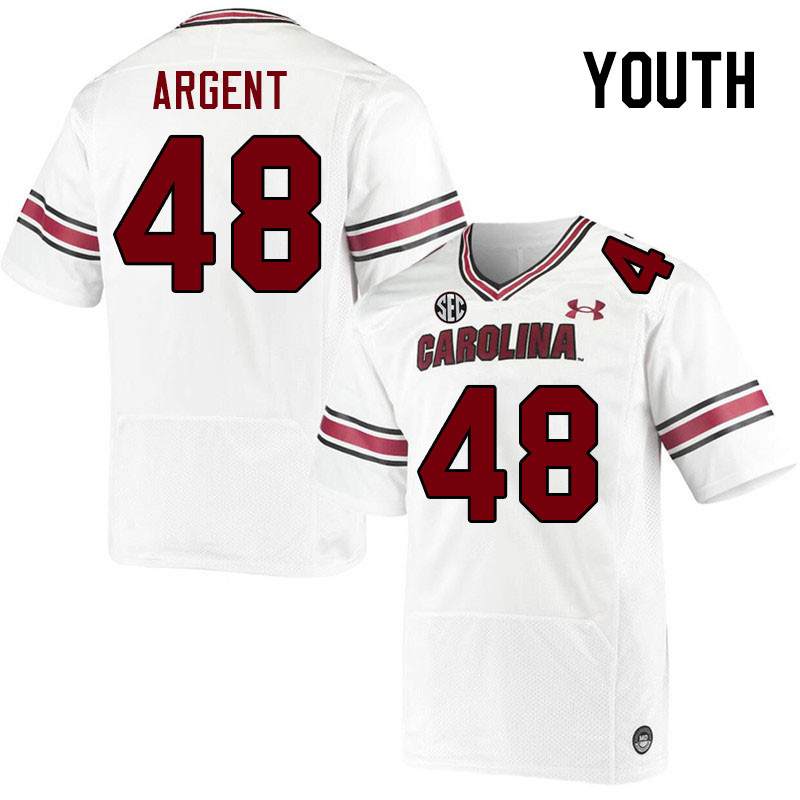 Youth #48 Peyton Argent South Carolina Gamecocks 2023 College Football Jerseys Stitched-White